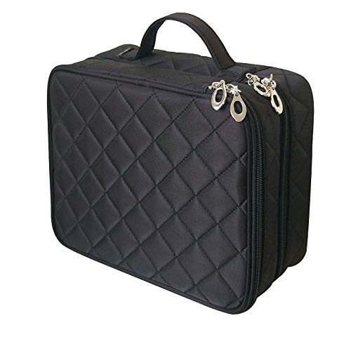 Double Layer Cosmetic Bag for Women - Travel Makeup Organizer for Beauty Tools & Toiletries
