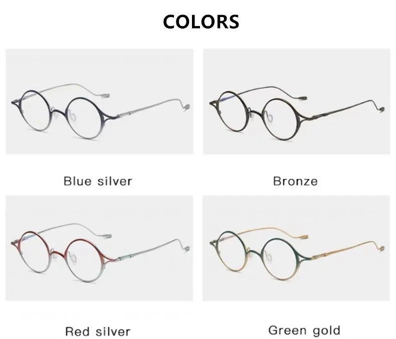 Aimee Unisex Full Rim Round Oval Titanium Eyeglasses 2353 - Lightweight Durable Frame for Men & Women - Perfect for Reading, Working & Daily Wear