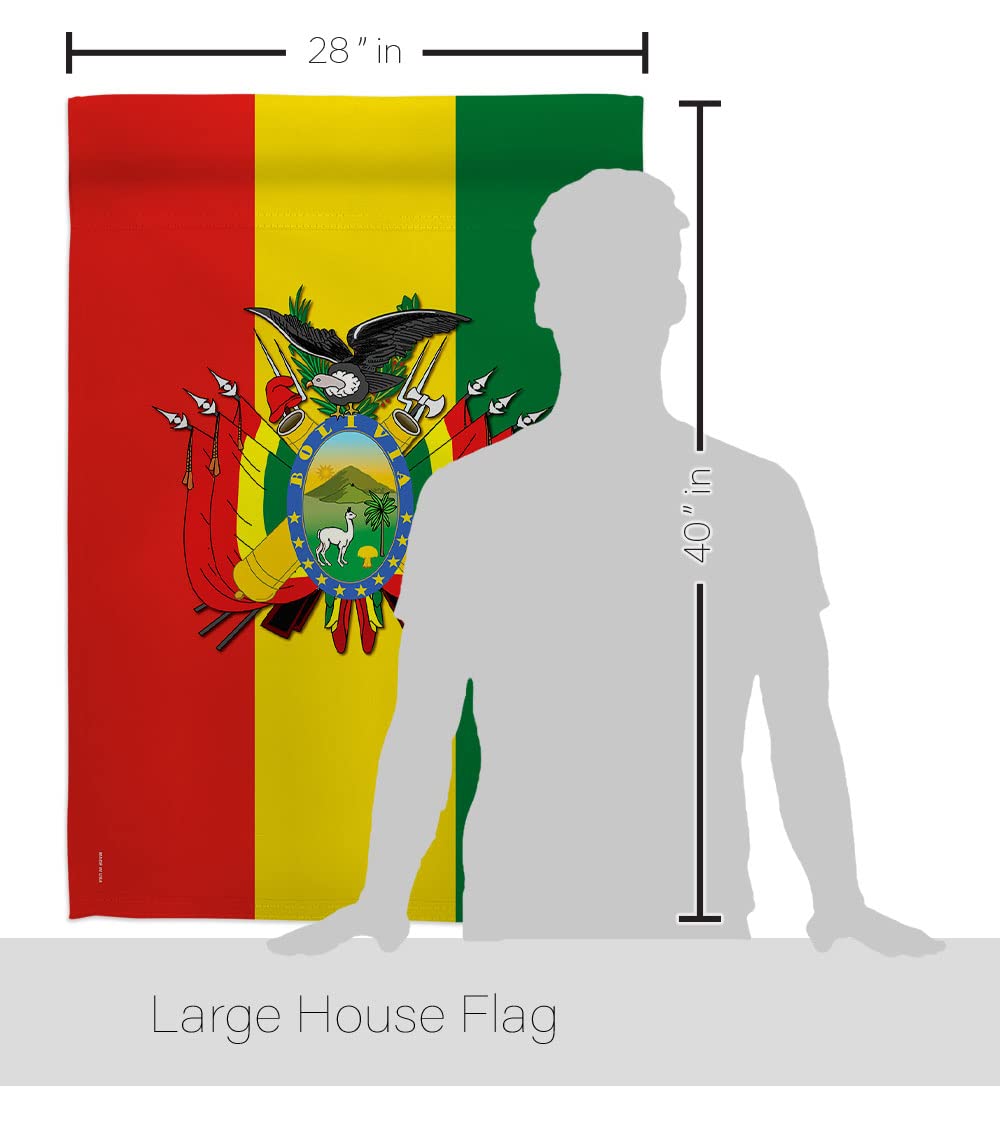 Bolivia National Flag Set 28x40in w/Pole - Home & Garden Decor