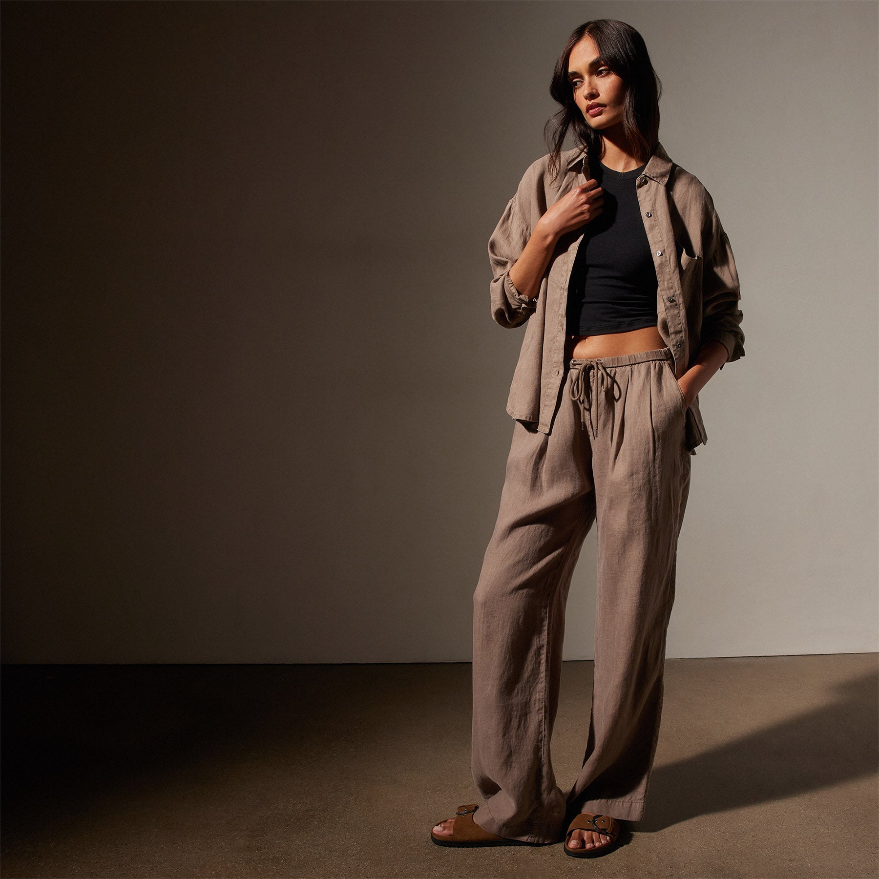 Linen Oversized Shirt Cargo Pigment - Stylish & Comfortable Loose Fit Button Down for Women | Perfect for Casual Outings, Beach Cover-ups & Summer Fashion