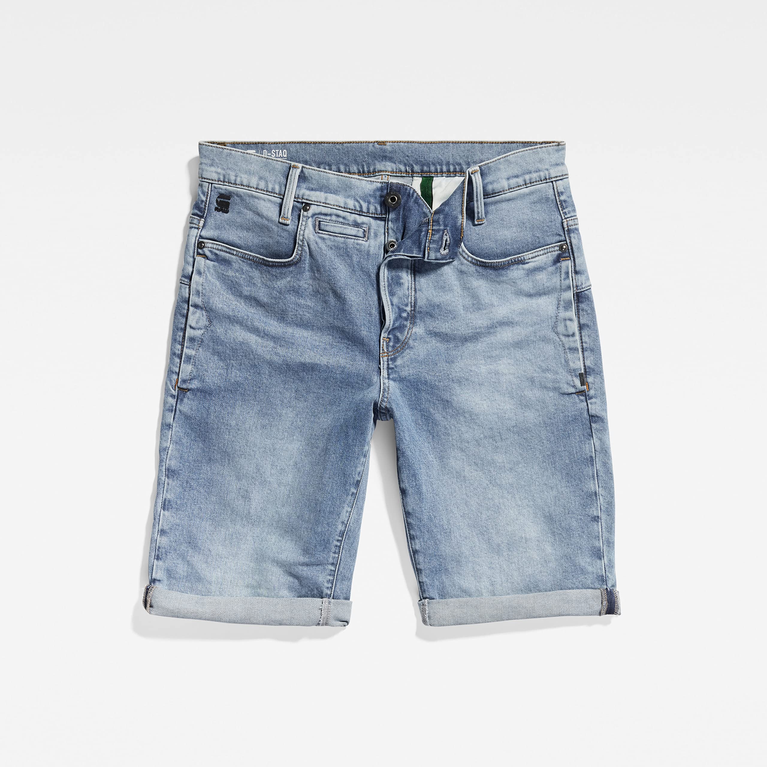 G-STAR Men's D-STAQ 3D Straight Fit Denim Shorts | Classic Blue Jeans Shorts for Men | Casual Summer Wear & Street Style Outfits