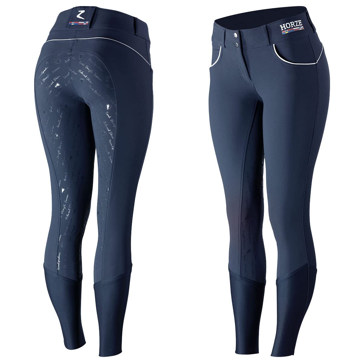 HORZE Women's Nordic Performance Silicone Full Seat Breeches - Equestrian Riding Pants for Dressage & Show Jumping | Comfortable & Durable for Training & Competition