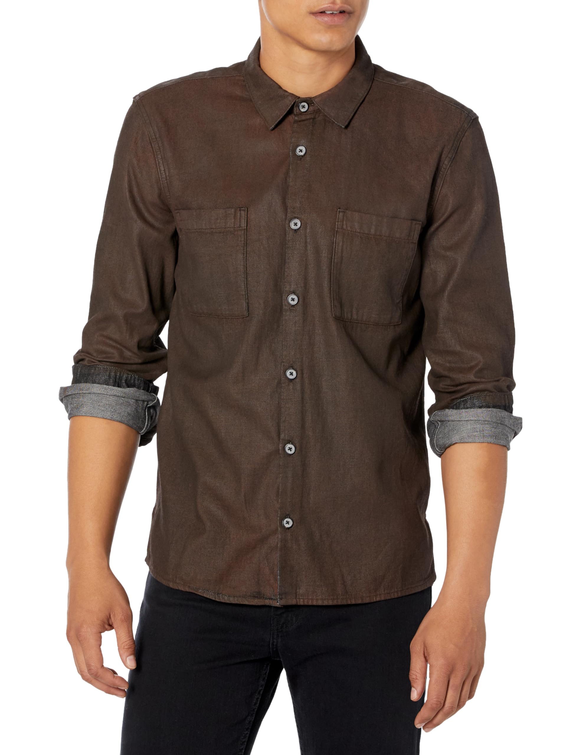 John Varvatos Men's Cole Button-Down Shirt | Slim Fit Casual Dress Shirt for Men | Perfect for Office, Date Night & Business Casual Outfits