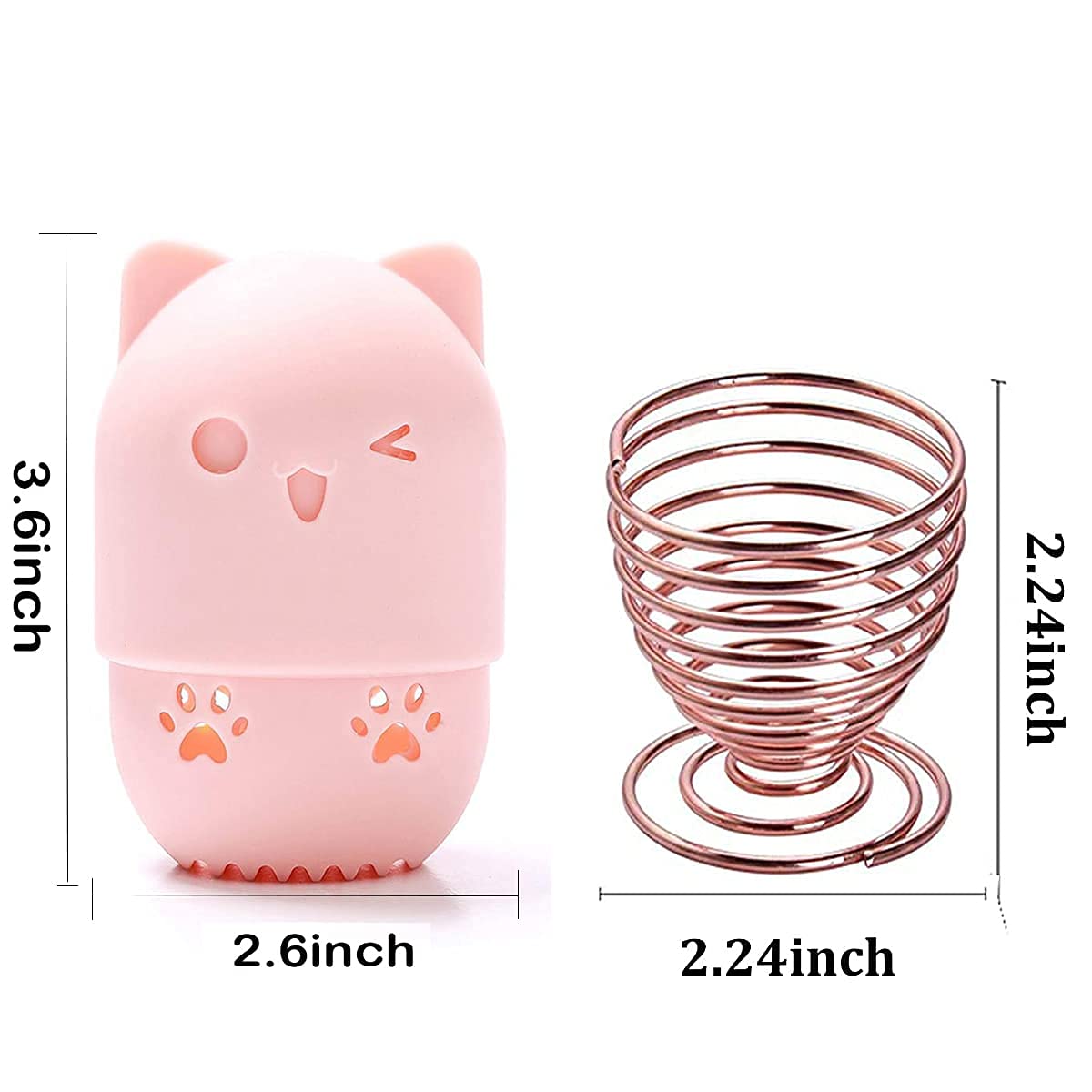 Premium Makeup Sponge Holder & Blender Travel Case - Pink & Gold Beauty Sponge Drying Stand & Storage Container | Portable Cosmetic Organizer for Home, Travel & Salon Use