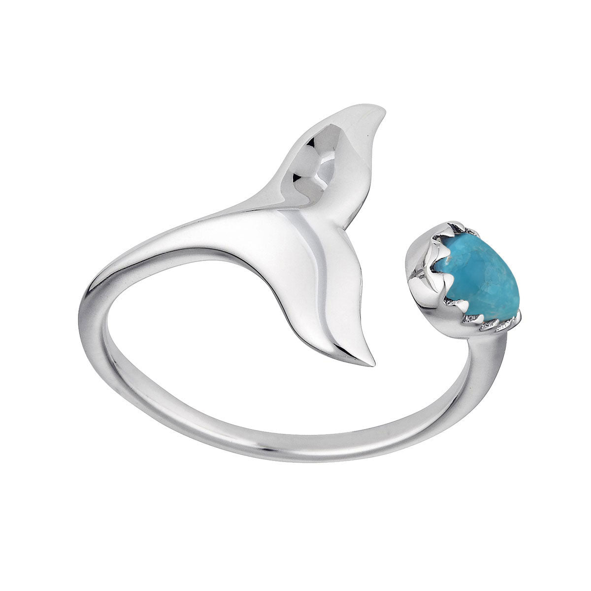 Whale Tail Turquoise Ring for Women - Handmade Sterling Silver Boho Jewelry - Perfect for Beach, Festival, and Everyday Wear