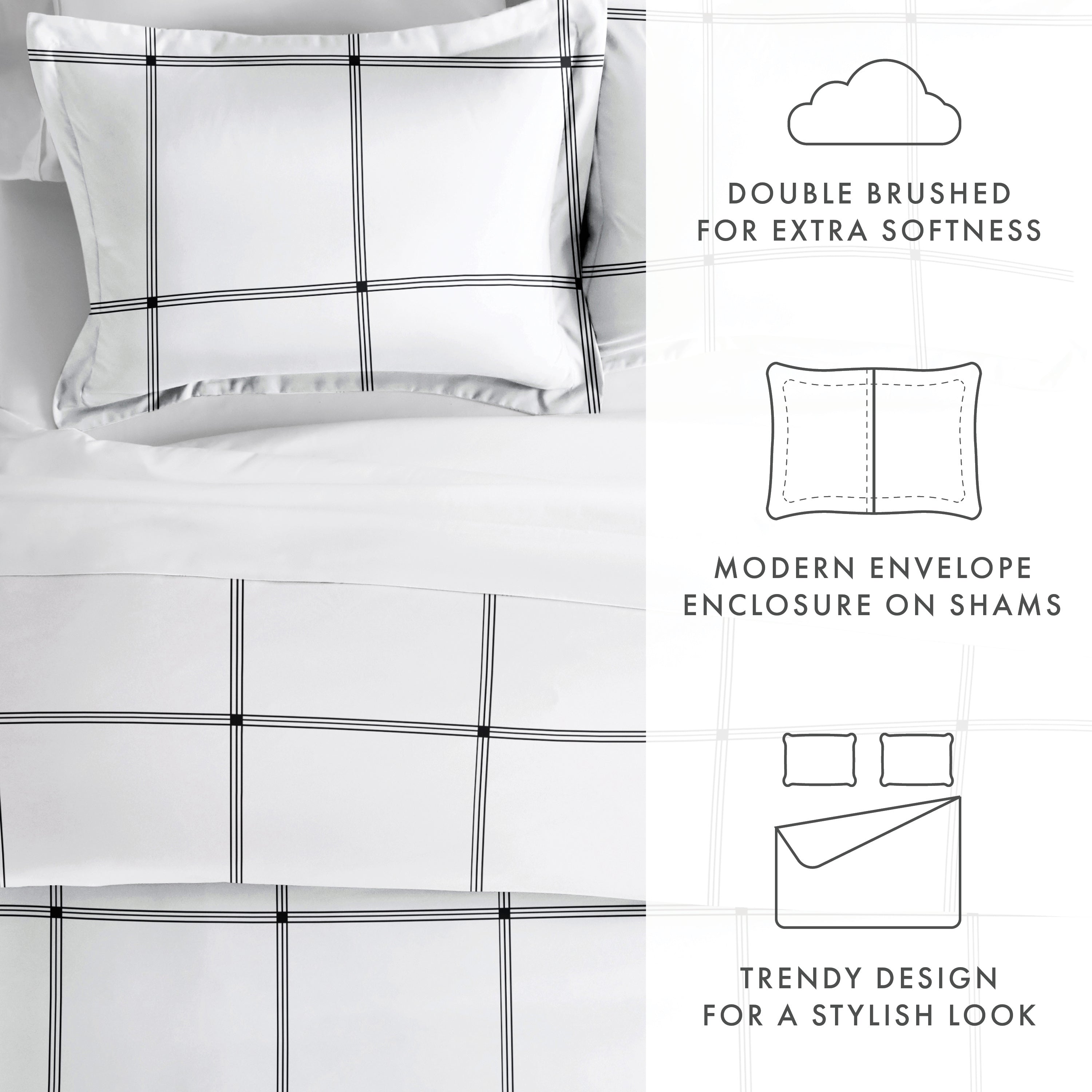 Premium 3-Piece Duvet Cover Set - Soft Bedding Set with Pillow Shams - Perfect for Master Bedroom, Guest Room & Dorm Decor