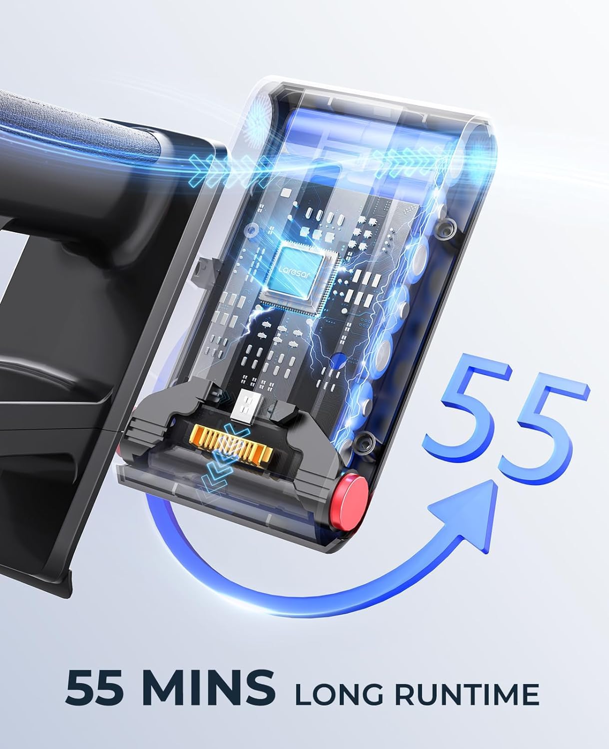 450W/38000Pa Cordless Stick Vacuum Cleaner with Touch Screen - Up to 55 Min Runtime, Lightweight Handheld Vacuum for Hard Floors & Carpets | Perfect for Quick Home Cleaning, Pet Hair Removal & Car Detailing