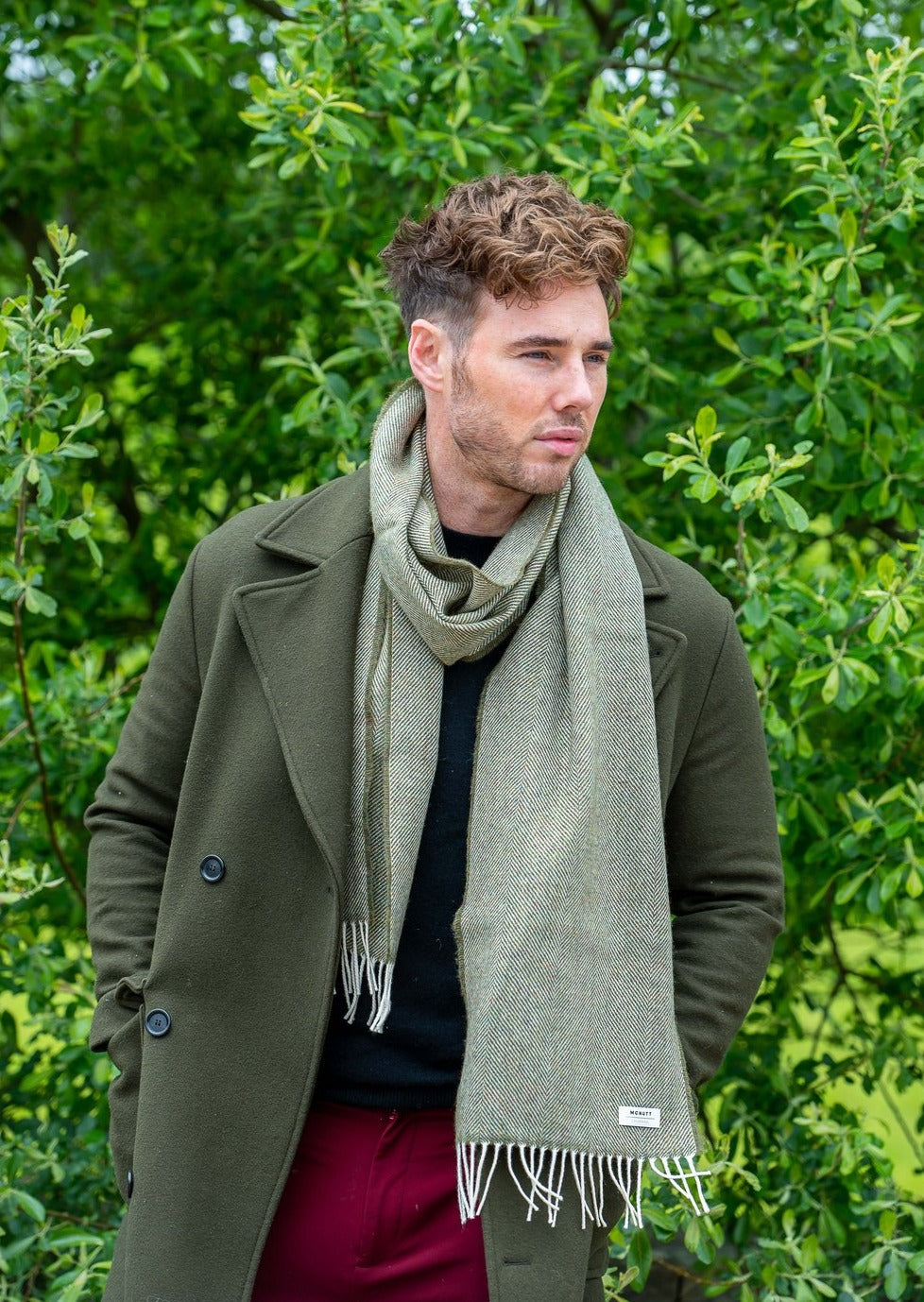 McNutt Lambswool Scarf - Soft Warm Herringbone Pattern Winter Wrap for Men & Women | Perfect for Cold Weather, Outdoor Activities & Fashion Accessories