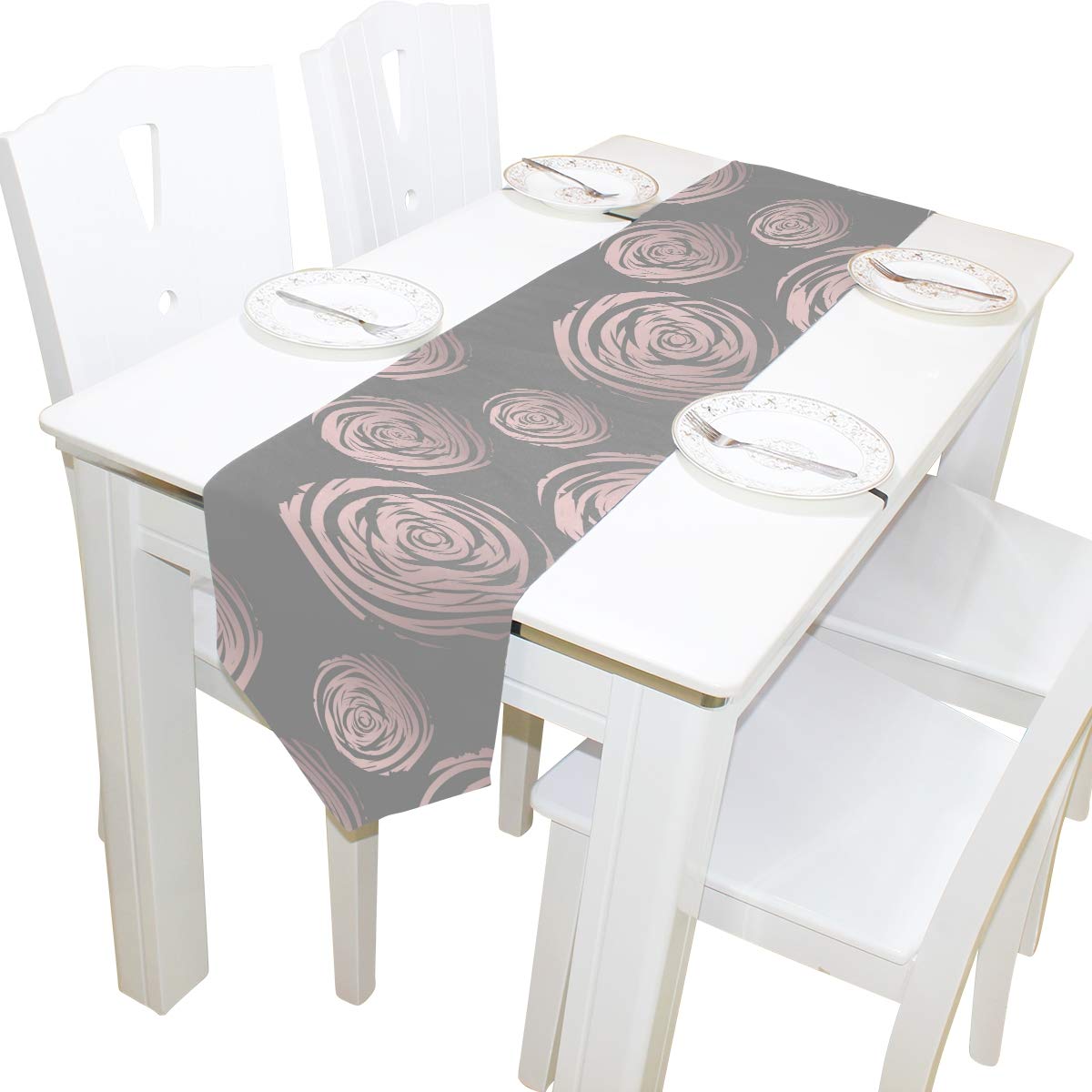 Elegant Pink Rose Table Runner - 13 x 70 Inch Dining Table Decor for Wedding, Party & Special Occasions - Perfect for Formal Dinners, Bridal Showers & Holiday Celebrations