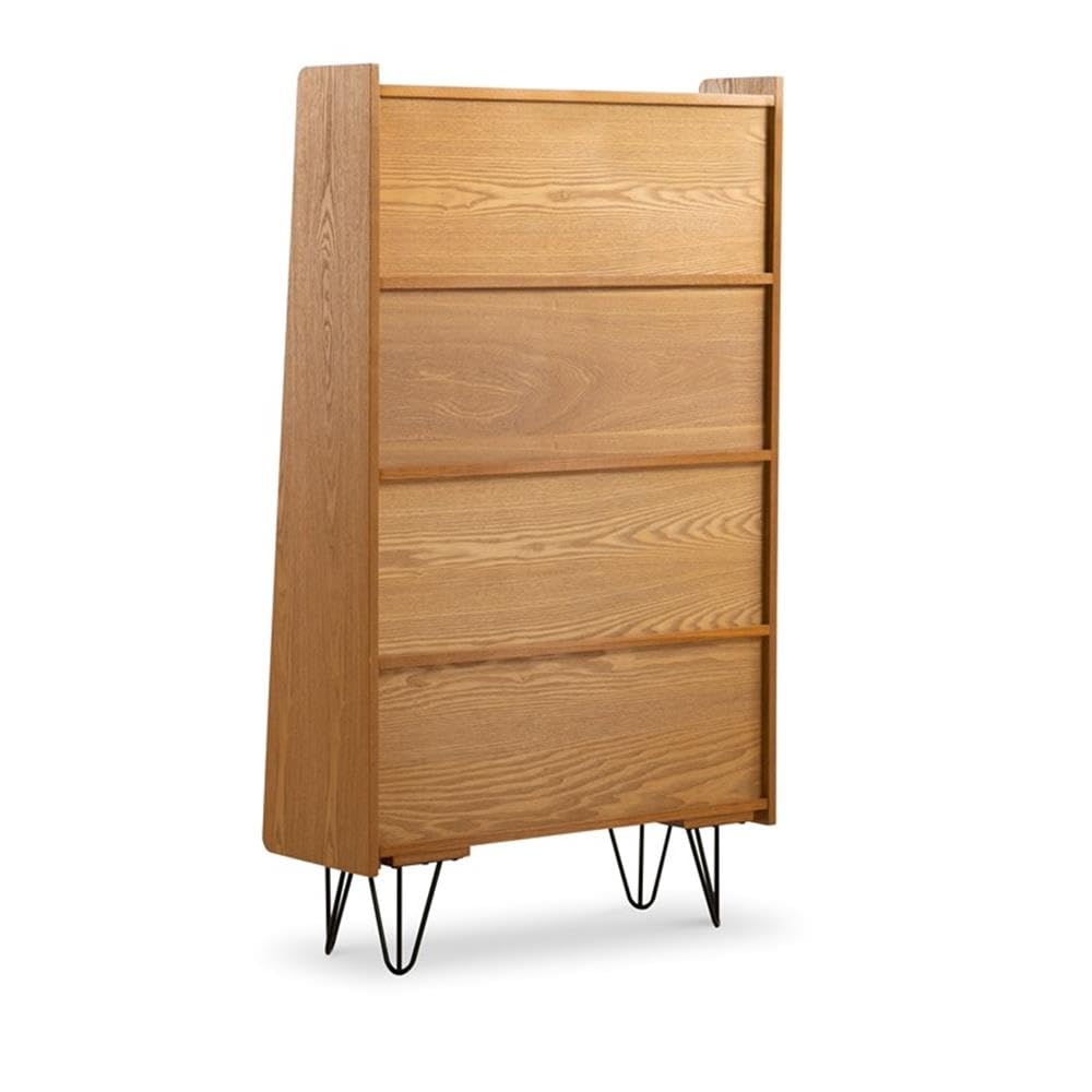Perry Bookcase with Iron Legs - Sturdy Modern Bookshelf for Home & Office - Perfect for Living Room, Bedroom, or Study Organization