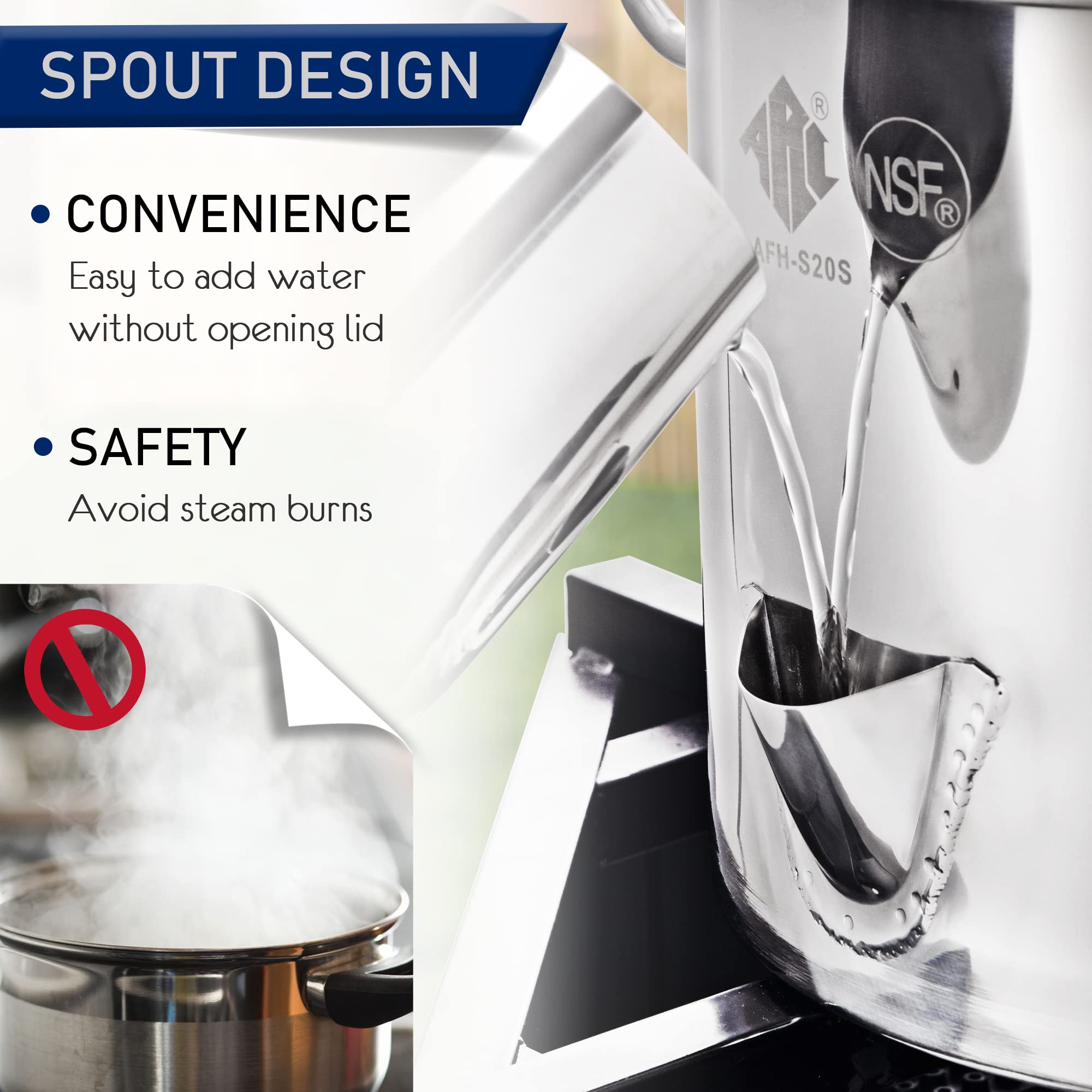 32QT Stainless Steel Tamale Steamer Pot with Easy-Fill Water Spout - Seafood Crab Steamer with Divider & Steamer Rack - 8 Gallon Capacity for Tamales, Seafood Boils, Vegetables & Large Batch Cooking