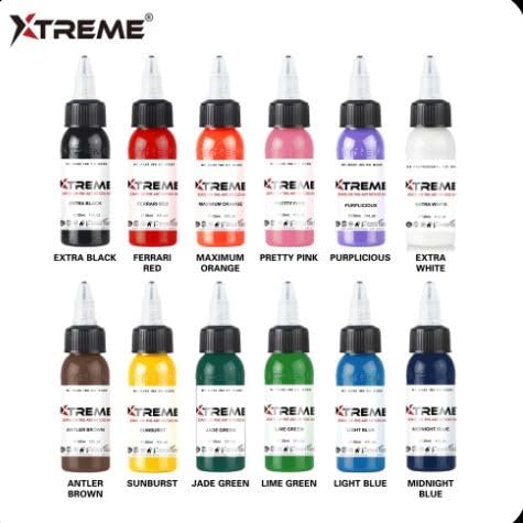 Xtreme Colors Super Black Tattoo Ink - 1oz Professional Tattoo Pigment Bottle for Artists - Perfect for Black & Grey Tattoos, Permanent Makeup & Body Art