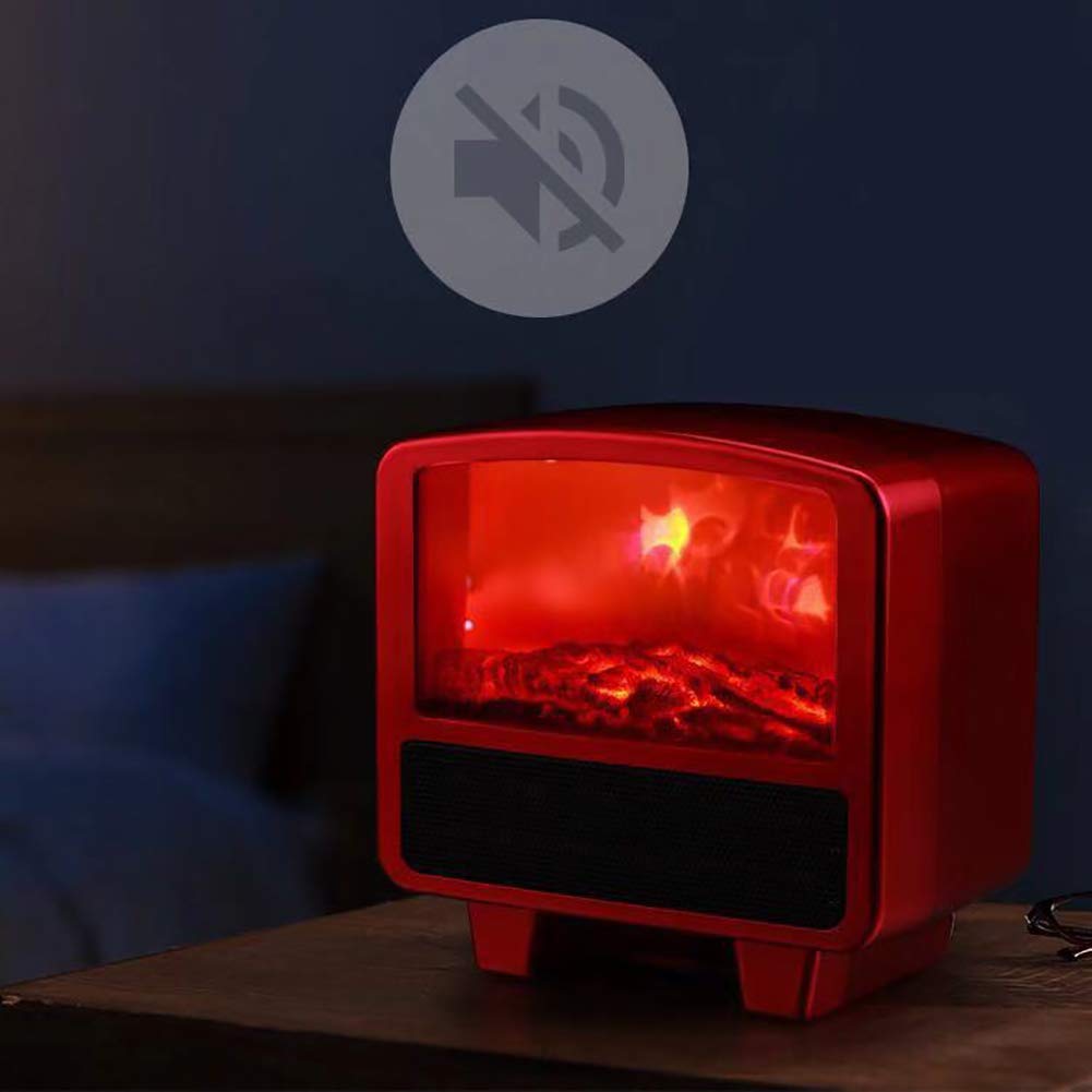 Portable Electric Fireplace Heater - Freestanding LED Flame with Thermostat, 3D Realistic Log Effect & Overheat Protection - Perfect for Bedroom, Living Room & Office Warmth