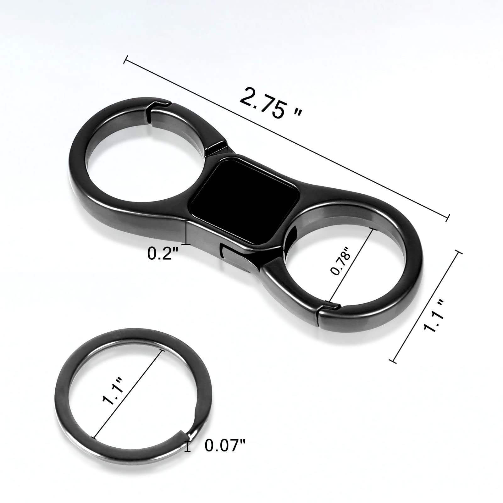 DAYGOS Quick Release Keychain with 8 Key Rings - Heavy Duty Car Key Organizer - Perfect for Car Keys, House Keys & Office Keys (Black)