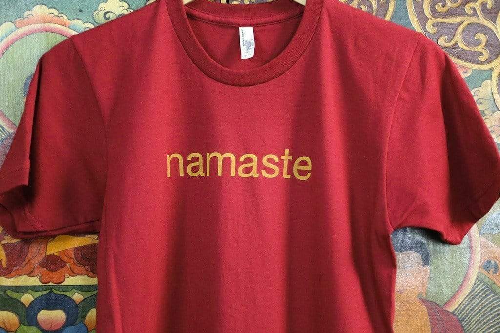 100% Cotton Red Namaste T-Shirt for Yoga & Meditation - Comfortable & Breathable Casual Wear
