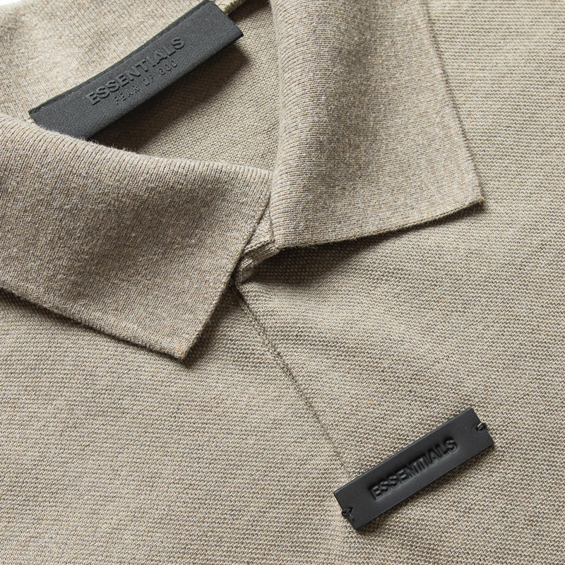 Fear of God Essentials Pique Polo Shirt for Men - Heather Gray - Casual & Streetwear Style - Perfect for Everyday Wear and Urban Fashion