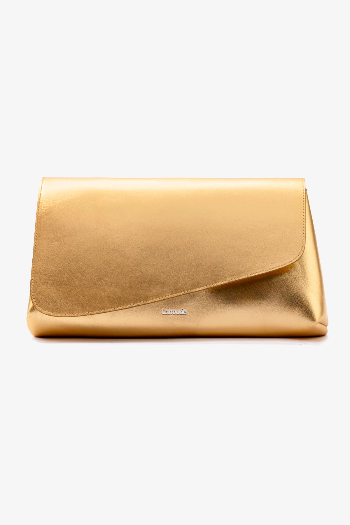 Venice Flat Mule Slides & Pouch Set - Gold Metallic Leather Women's Shoes | Perfect for Casual Outings, Beach Wear & Summer Fashion