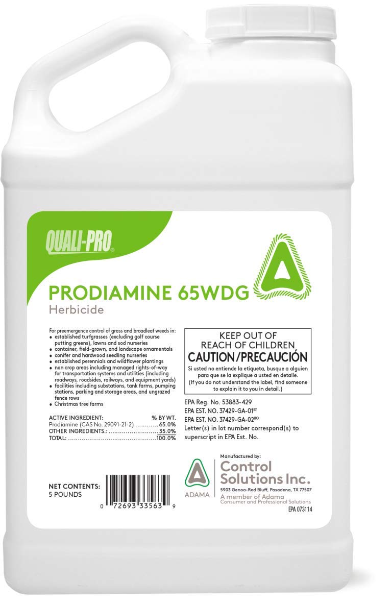 Prodiamine 65 WDG Pre-Emergent Herbicide - 5 lb Bag - Yellow Granules for Crabgrass & Weed Control - Ideal for Lawns, Golf Courses & Commercial Landscaping