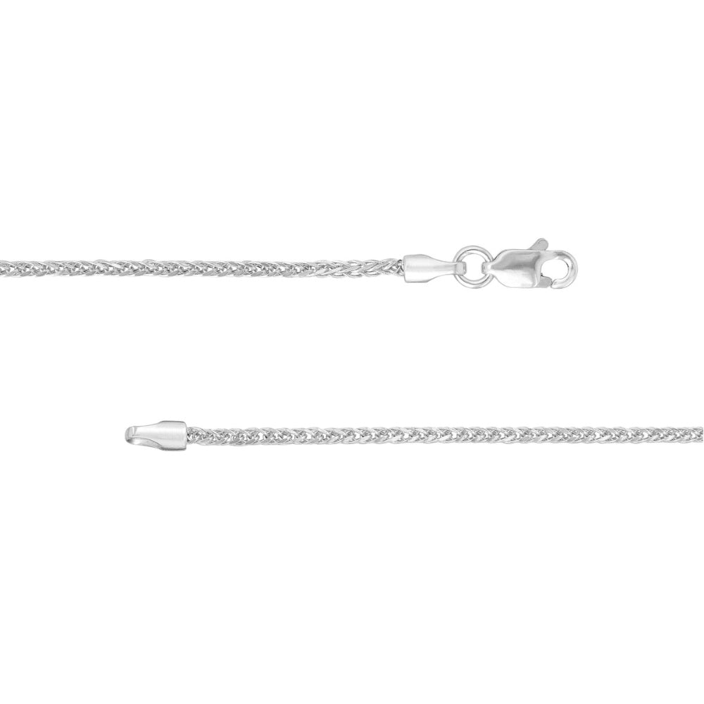 14Kt White Gold 1.25mm Wheat Chain Necklace 18 Inch - Elegant Dainty Jewelry for Women, Perfect for Layering, Gifts & Everyday Wear