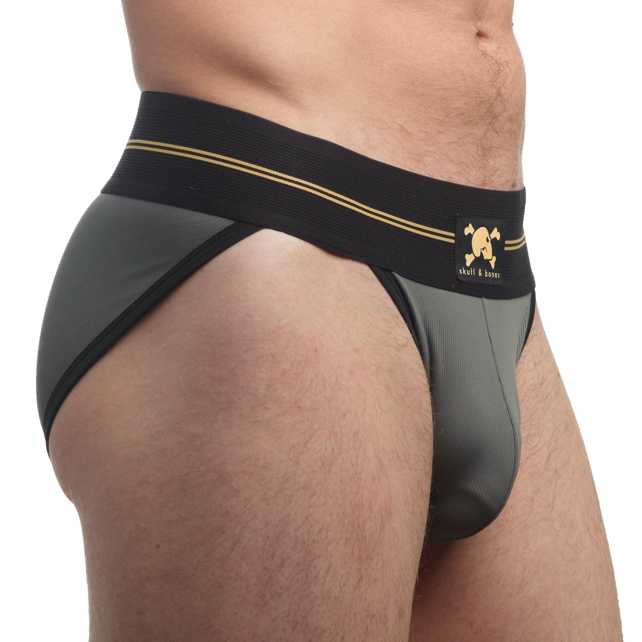 High-Performance Ribbed Sport Briefs for Men - Breathable & Comfortable Underwear for Gym, Running & Active Lifestyle - Grey