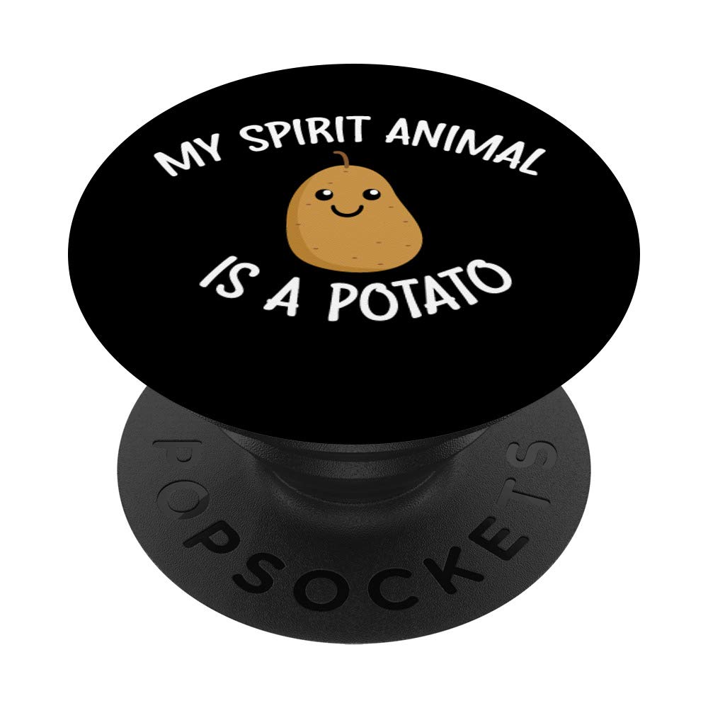 Funny Potato Lovers PopSockets Grip & Stand for Phones & Tablets - My Spirit Animal Is A Potato Design - Perfect for Potato Enthusiasts, Office Humor & Everyday Use