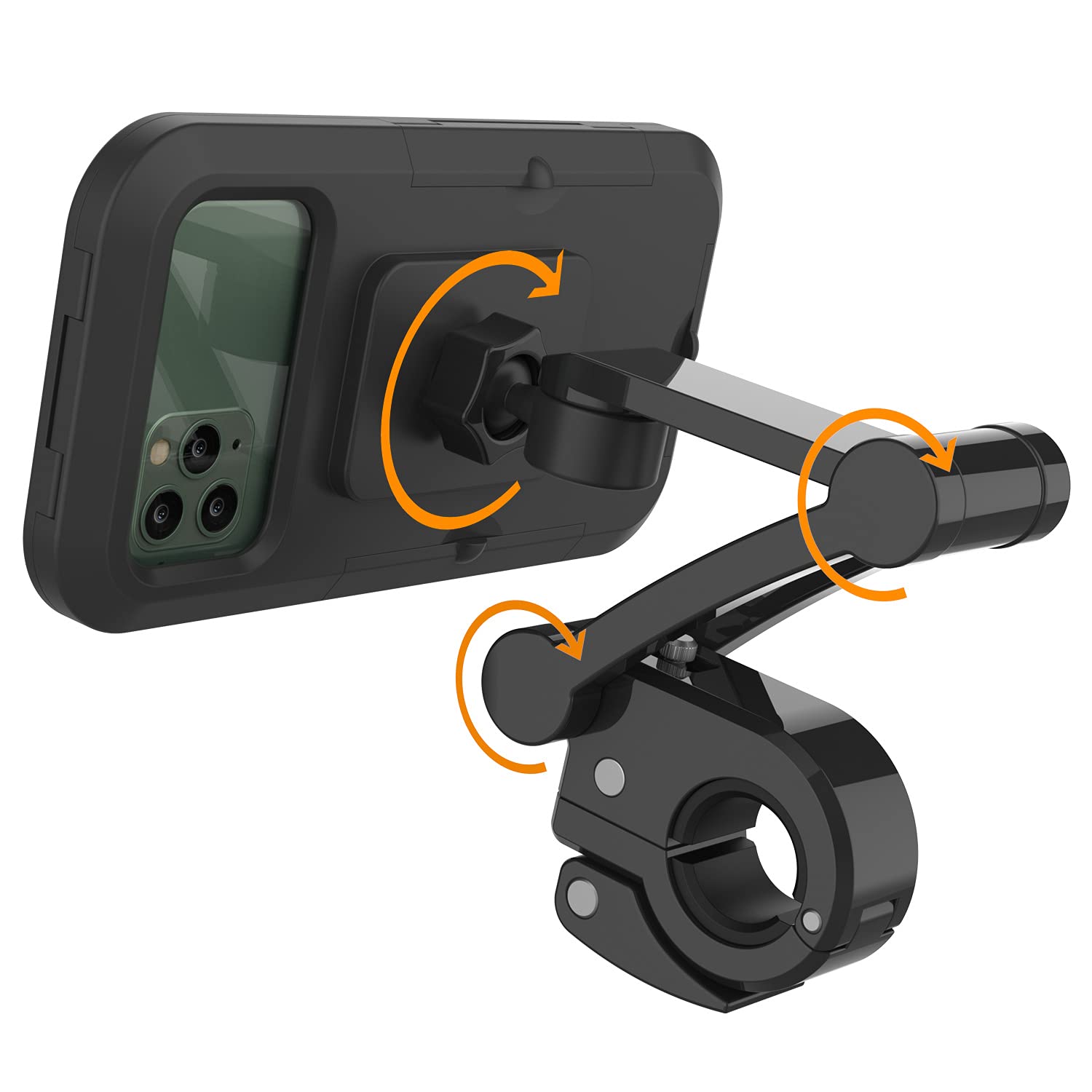 **Punkcase Waterproof Bike Phone Mount Holder - Universal Adjustable Handlebar Stand for iPhone, Samsung, Android Phones up to 6.7