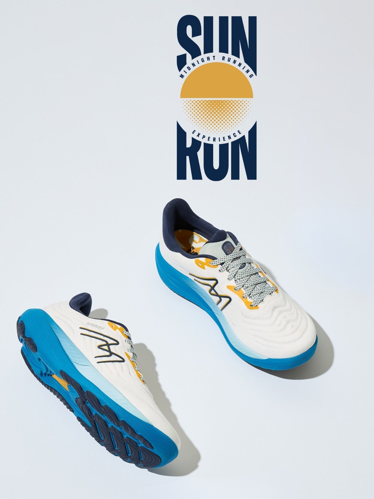 IKONI 3.0 Men's Running Shoes - White & Mood Indigo | Lightweight Breathable Athletic Sneakers for Jogging, Gym Workouts & Outdoor Activities