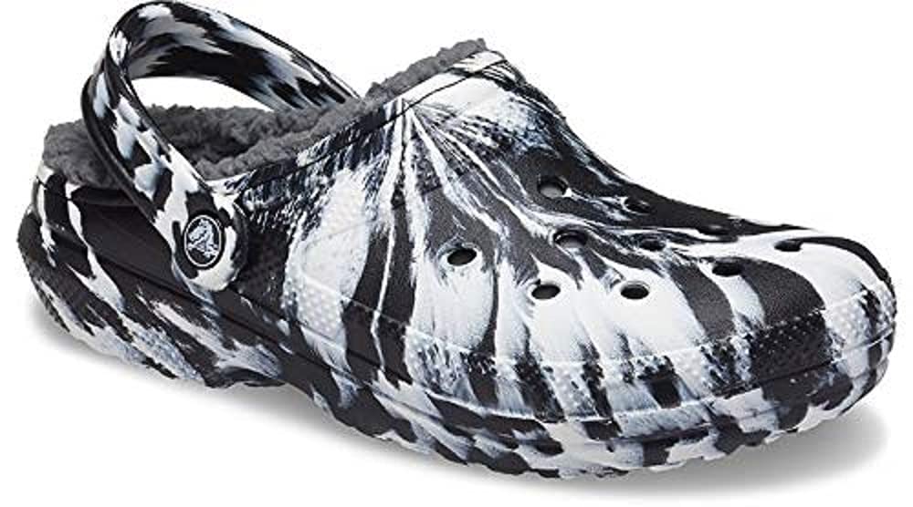 Crocs Unisex-Adult Classic Tie Dye Lined Clogs - Fuzzy Comfortable Slip-On Slippers for Men & Women | Cozy Indoor & Outdoor Wear for Home, Office, and Travel