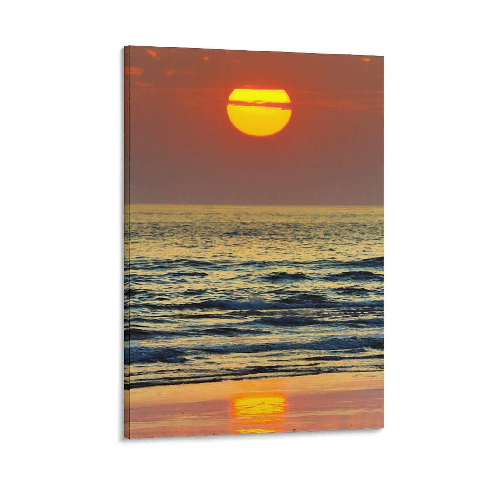 Sunrise at Surf Beach Landscape Poster - Aesthetic Wall Art for Bedroom & Living Room Decor - Framed Abstract Wall Art, Wallpaper & Room Aesthetic - Perfect for Home, Office & Dorm Wall Decor