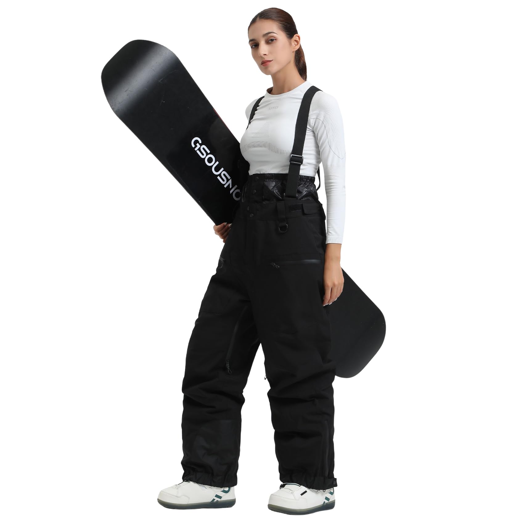 GSOU SNOW Women's Waterproof Ski Bib Overalls - Windproof Insulated Snowboard Pants for Warm Winter Sports | Perfect for Skiing, Snowboarding & Outdoor Winter Activities