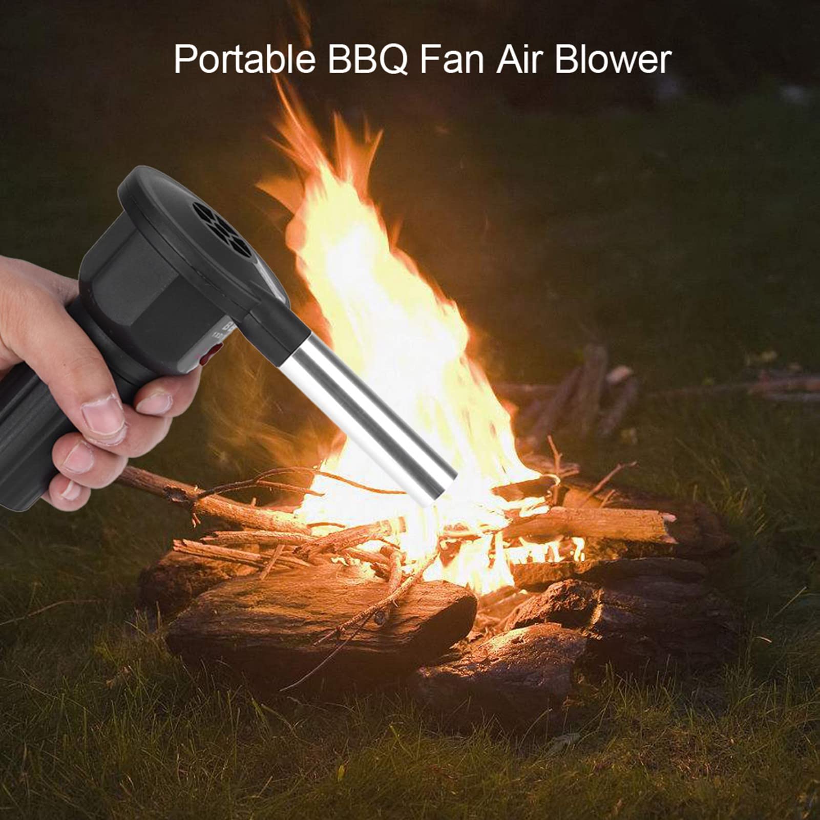 Portable Battery Powered BBQ Fan - Electric Grill Blower & Fire Starter for Charcoal Grills, Outdoor Camping, Picnics & Backyard Barbecues | Perfect for Faster Ignition & Even Heat Distribution