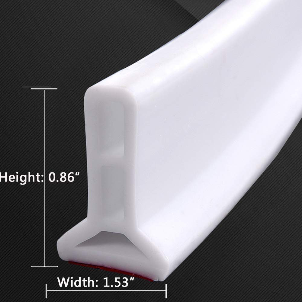 Collapsible Shower Threshold Water Dam - 8ft Adjustable Bathroom Water Stopper Barrier for Flood Prevention, Dry & Wet Separation - Ideal for Bathroom, Kitchen, Shower, and Home Use