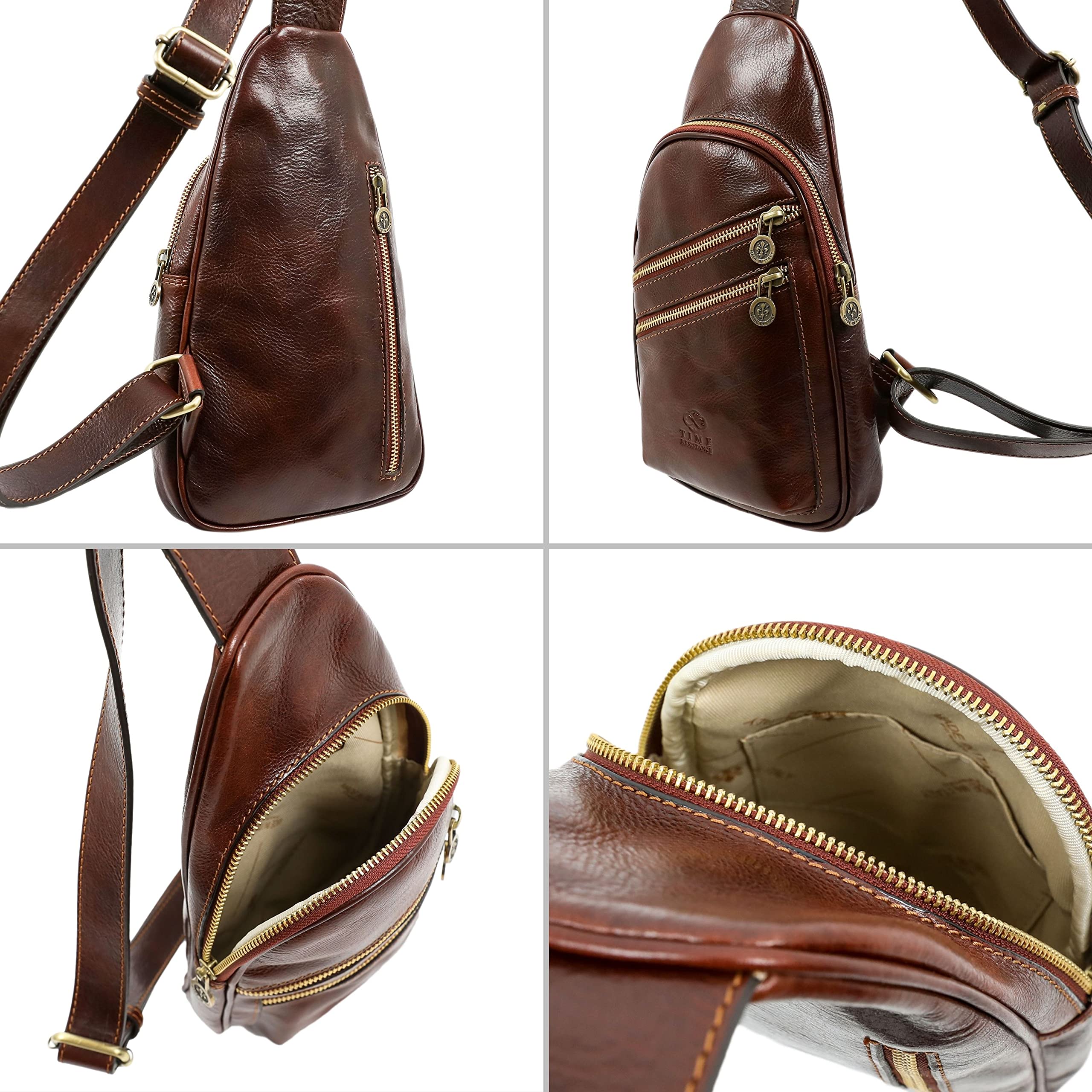 Durable Leather Crossbody Bag for Men & Women - Handmade Brown Messenger Shoulder Bag & Sling Backpack - Perfect for Travel, Work & Daily Use