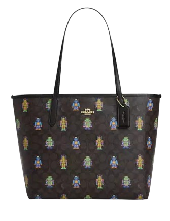 Coach Cosmic City Tote Bag in Signature Canvas with Robot Print - Stylish Designer Handbag for Women, Perfect for Work, Travel & Everyday Use