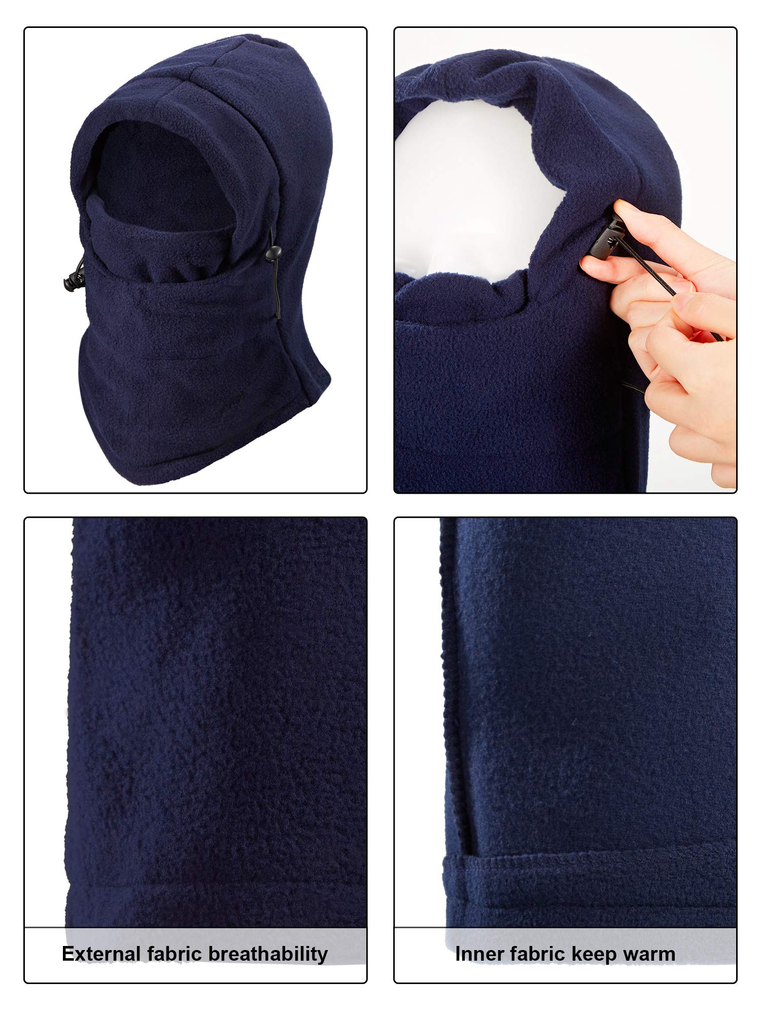 Frienda 4 Pack Balaclava Ski Mask - Windproof Fleece Face Cover for Men & Women - Adjustable Winter Face Mask for Skiing, Snowboarding, Motorcycling & Outdoor Activities