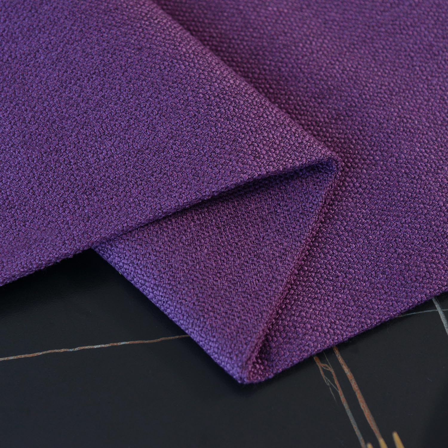 4-Piece 12x18 Inch Heat-Resistant Faux Linen Placemats - Dark Purple Table Mats for Dining & Kitchen - Washable, Non-Slip Table Setting Accessories for Everyday Meals, Dinner Parties & Holiday Gatherings