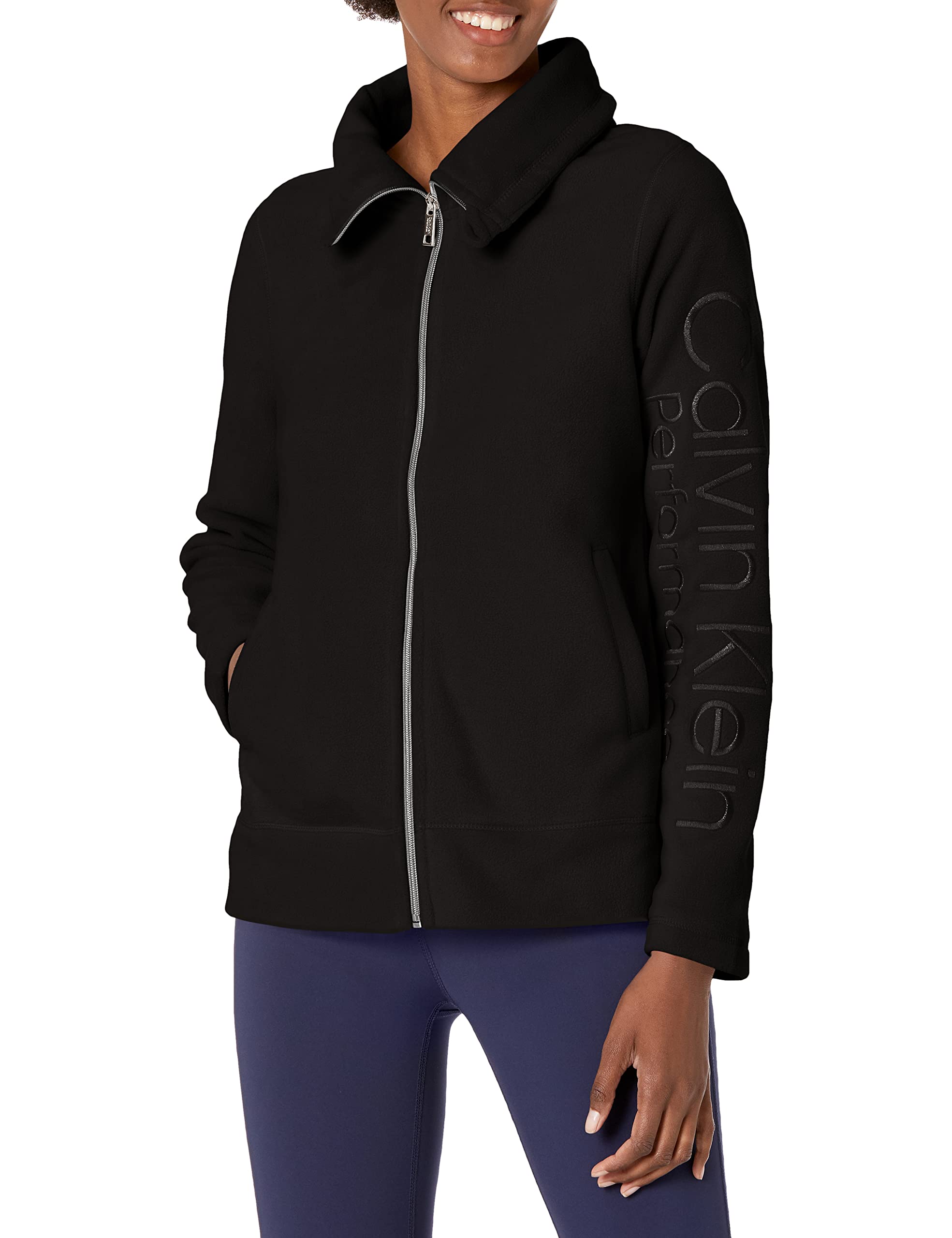 Calvin Klein Performance Women's Tech Fleece Jacket - Lightweight Warm Winter Coat for Running, Hiking & Outdoor Activities