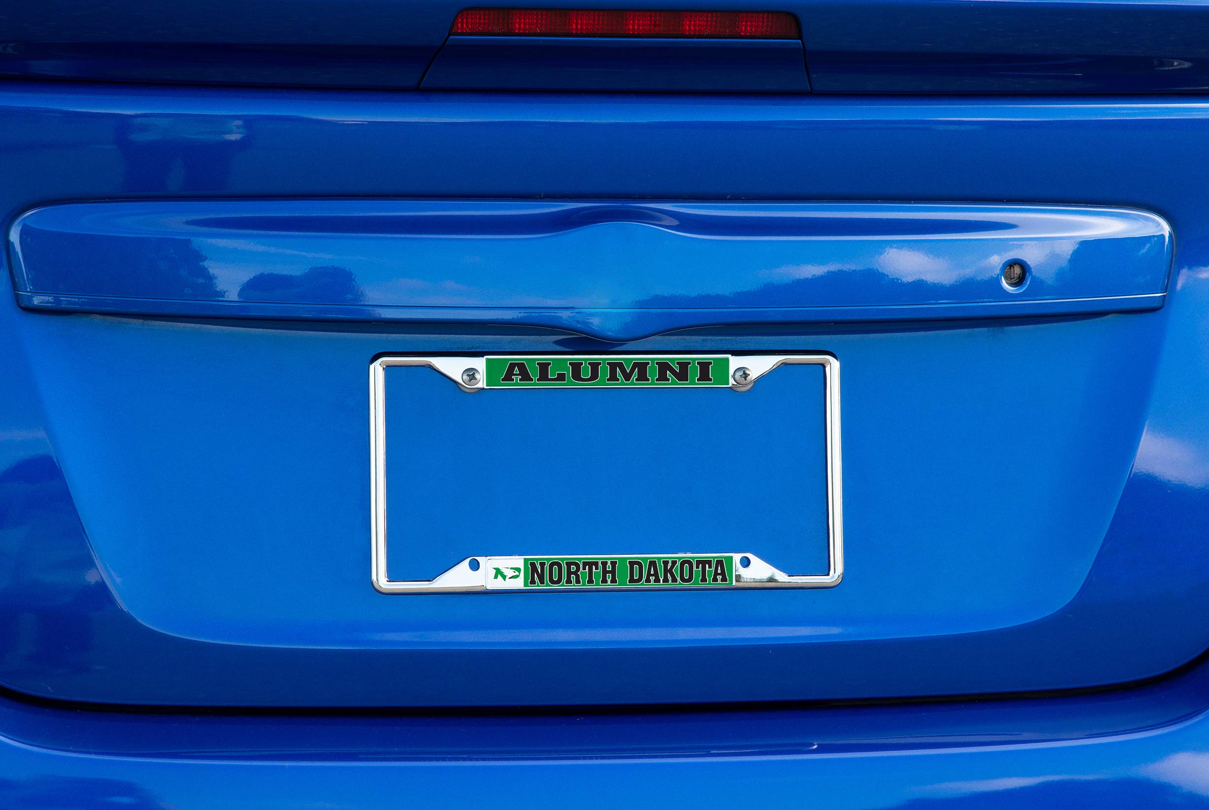 University of North Dakota Fighting Hawks Alumni Car License Plate Frame - Metal Cactus Design Front/Rear Tag Holder for College Pride & Tailgating