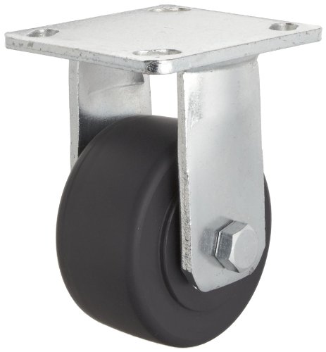Heavy Duty RWM Casters 65 Series Plate Caster - Rigid Kingpinless Design with Nylon Wheel & Ball Bearing - 1400 lbs Capacity, 4