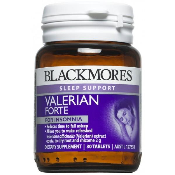 Blackmores Valerian Forte Sleep Support Supplement - Natural Stress Relief & Relaxation Aid for Better Sleep - Perfect for Nighttime Use & Travel