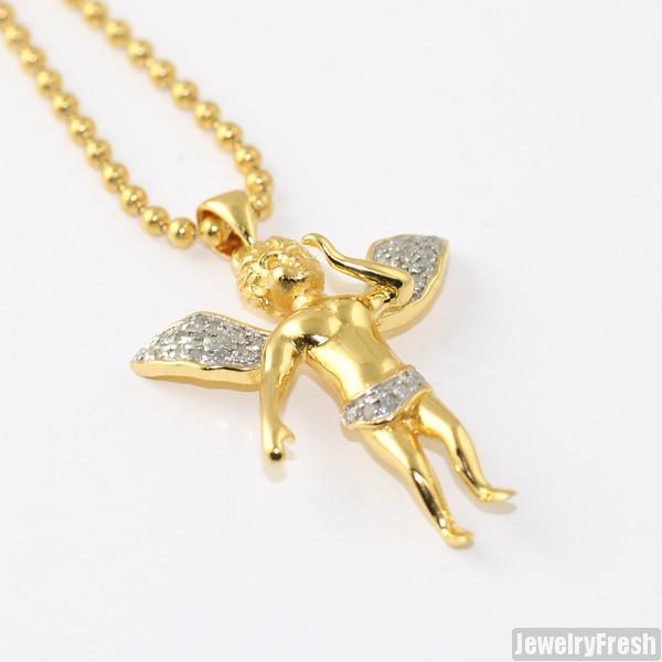 14K Gold Genuine Diamond Micro Angel Pendant Necklace for Women - Elegant Gift for Birthday, Anniversary & Valentine's Day