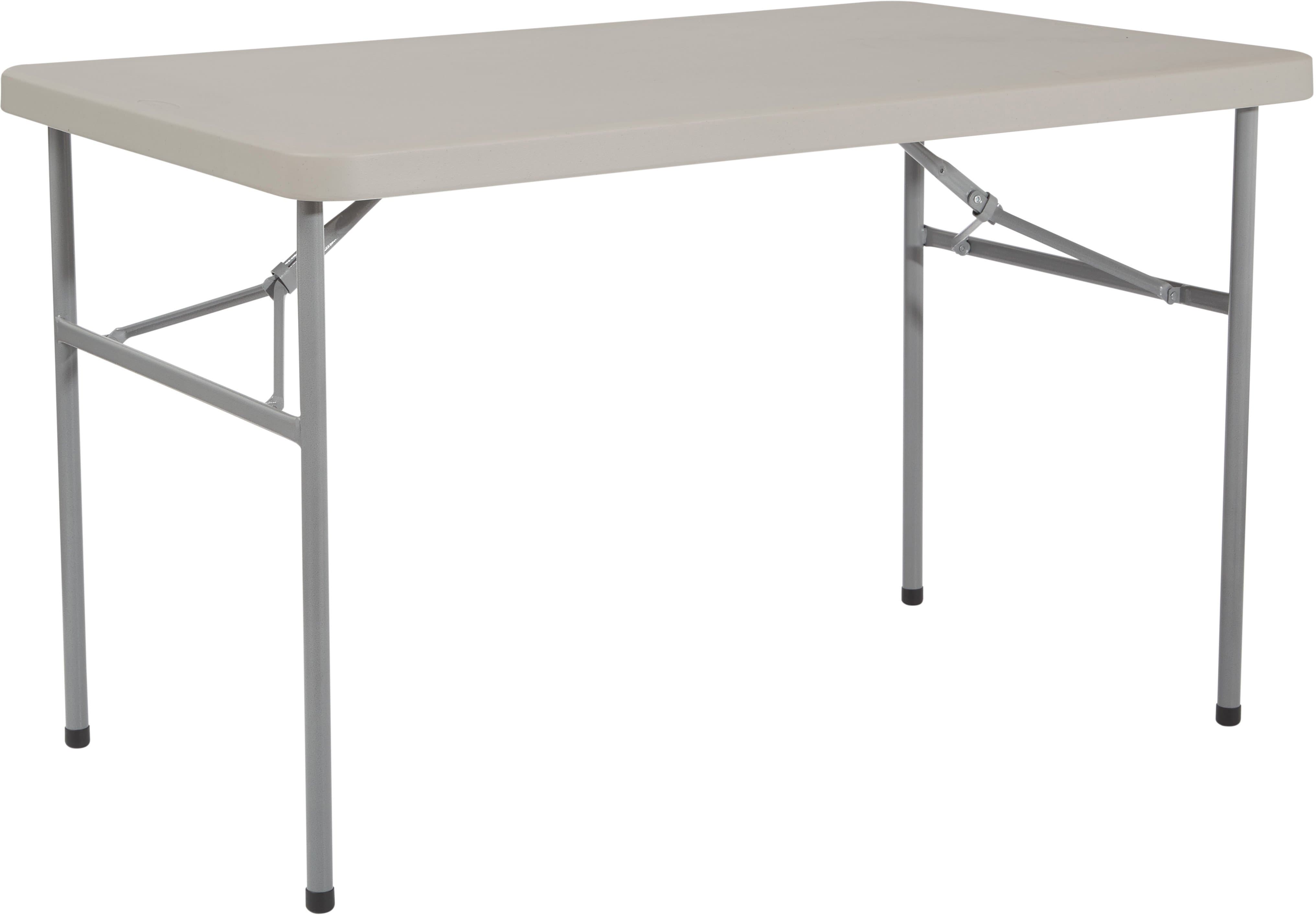 Office Star Work Smart™ 4-Foot Resin Folding Table - Multi-Purpose, Lightweight & Durable [BT04W] - Perfect for Home Office, Events, Crafting & Outdoor Use