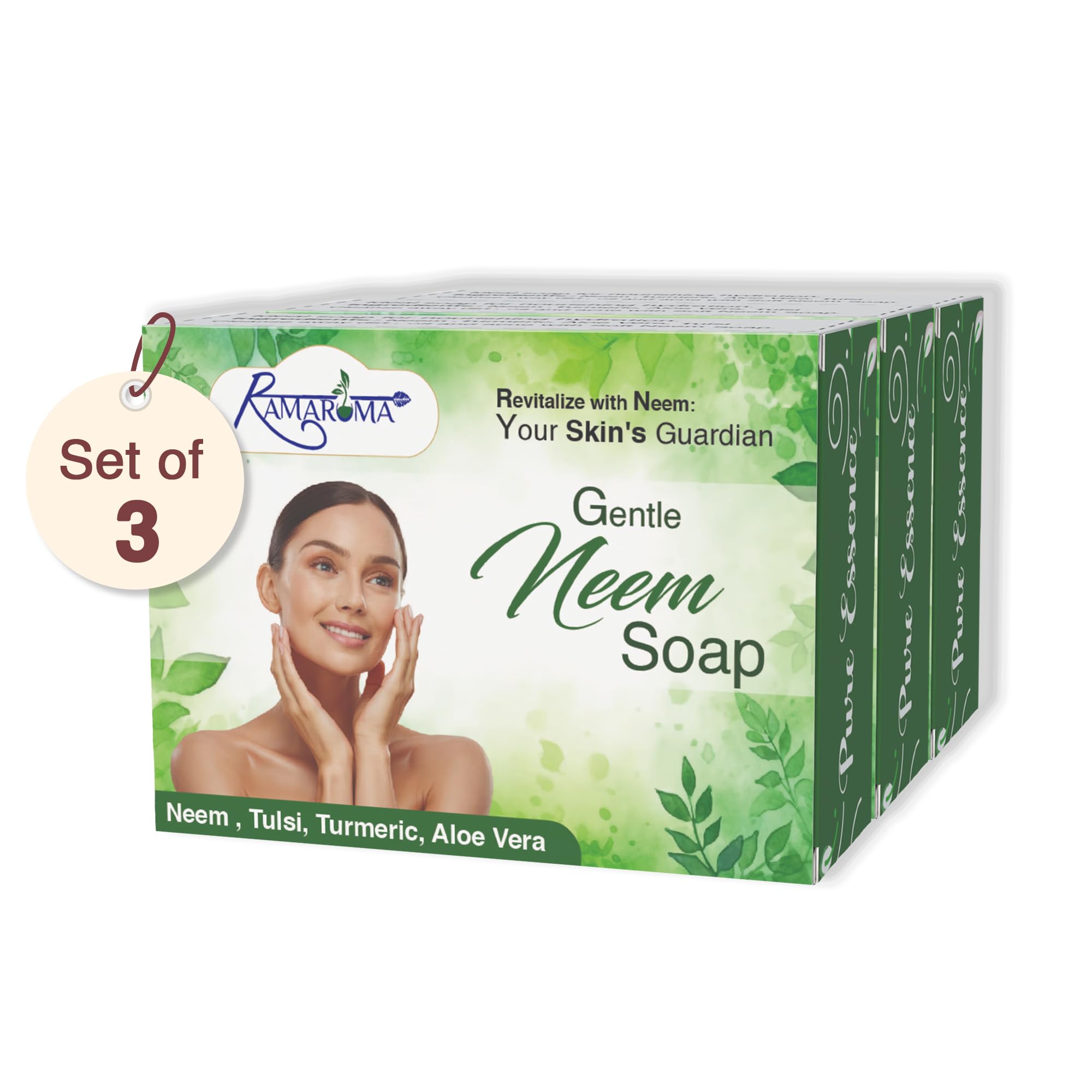 Natural Neem Soap Bar for Face & Body - Acne Treatment, Dark Spot Remover, Smooth Skin Care | Handmade Organic Soap for All Skin Types (Men & Women) | Perfect for Daily Cleansing, Eczema Relief & Sensitive Skin Care