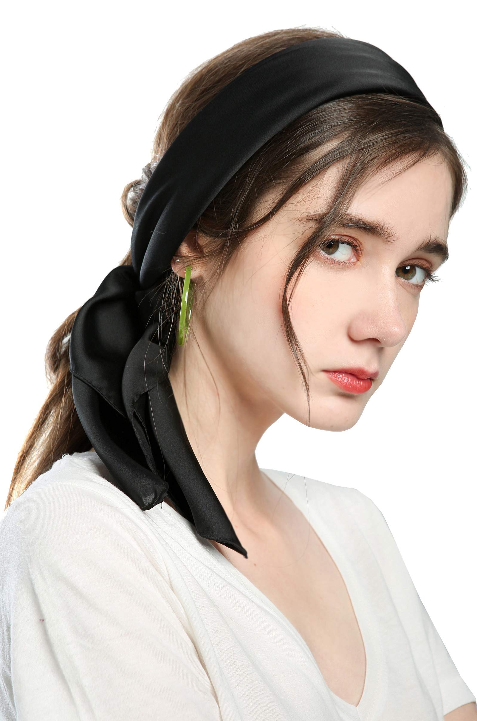MEANBEAUTY Square Silk-Like Head Scarf for Women - 27.5 Inch Satin Bandana, Head Wrap & Neck Scarf - Perfect for Fashion Accessories, Hair Protection & Outdoor Activities