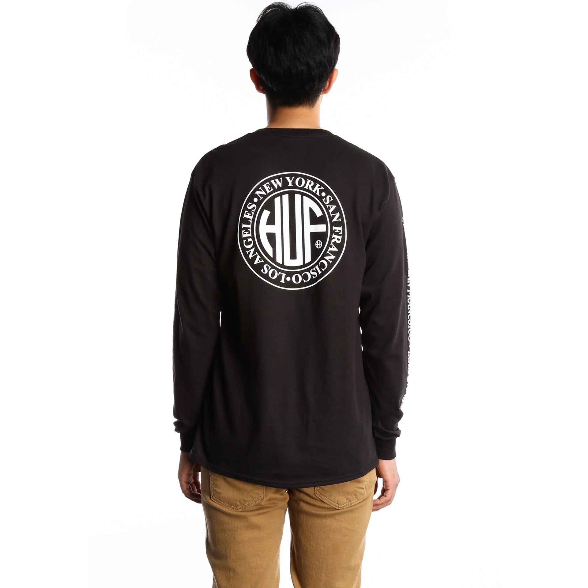 Huf Regional Long Sleeve T-Shirt for Men - Black | Comfortable Streetwear & Casual Wear for Everyday Outfits