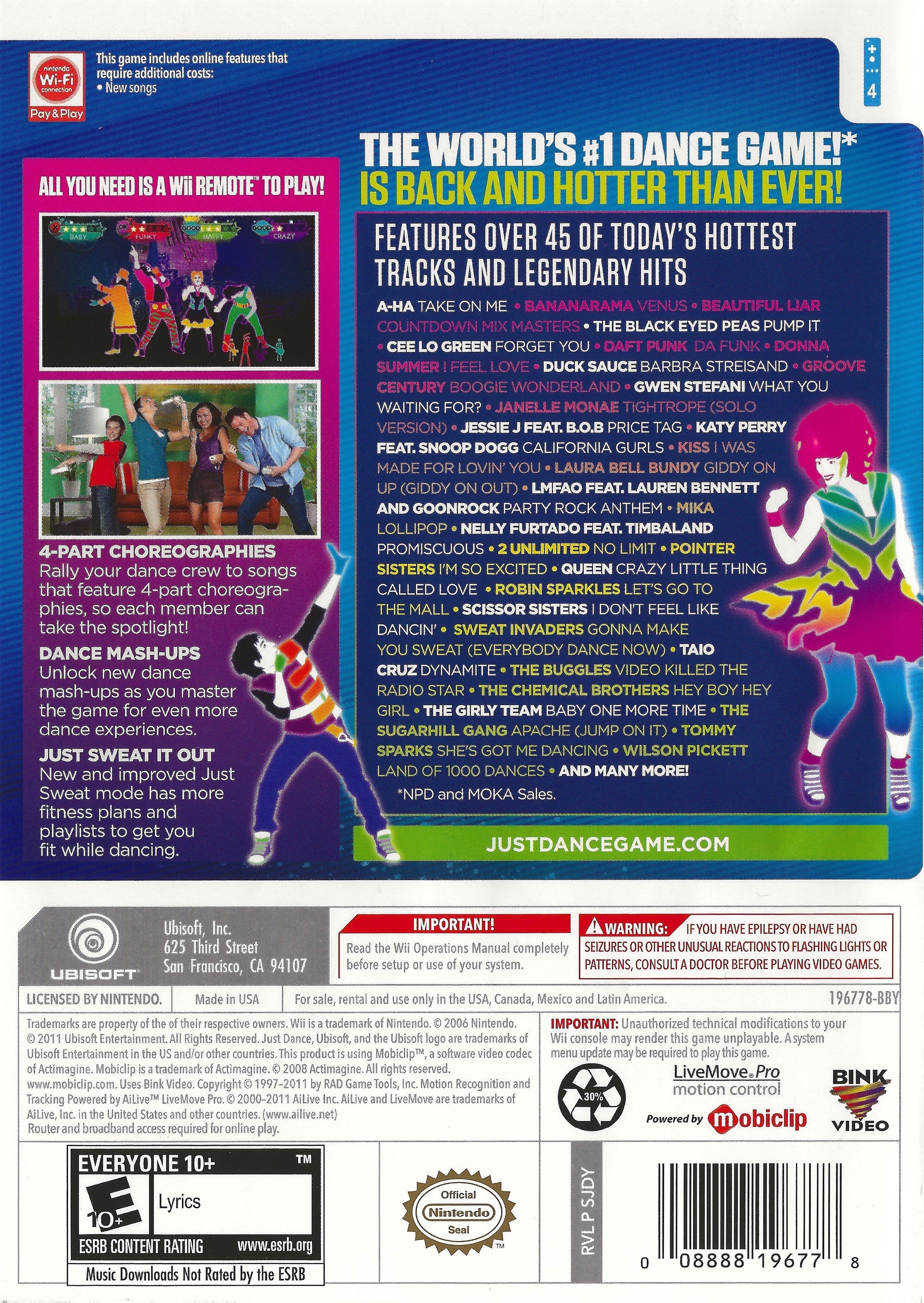 Used Just Dance 3 Wii Video Game - Compatible with Nintendo Wii Console - Fun Family Dance Party Game for Kids & Adults