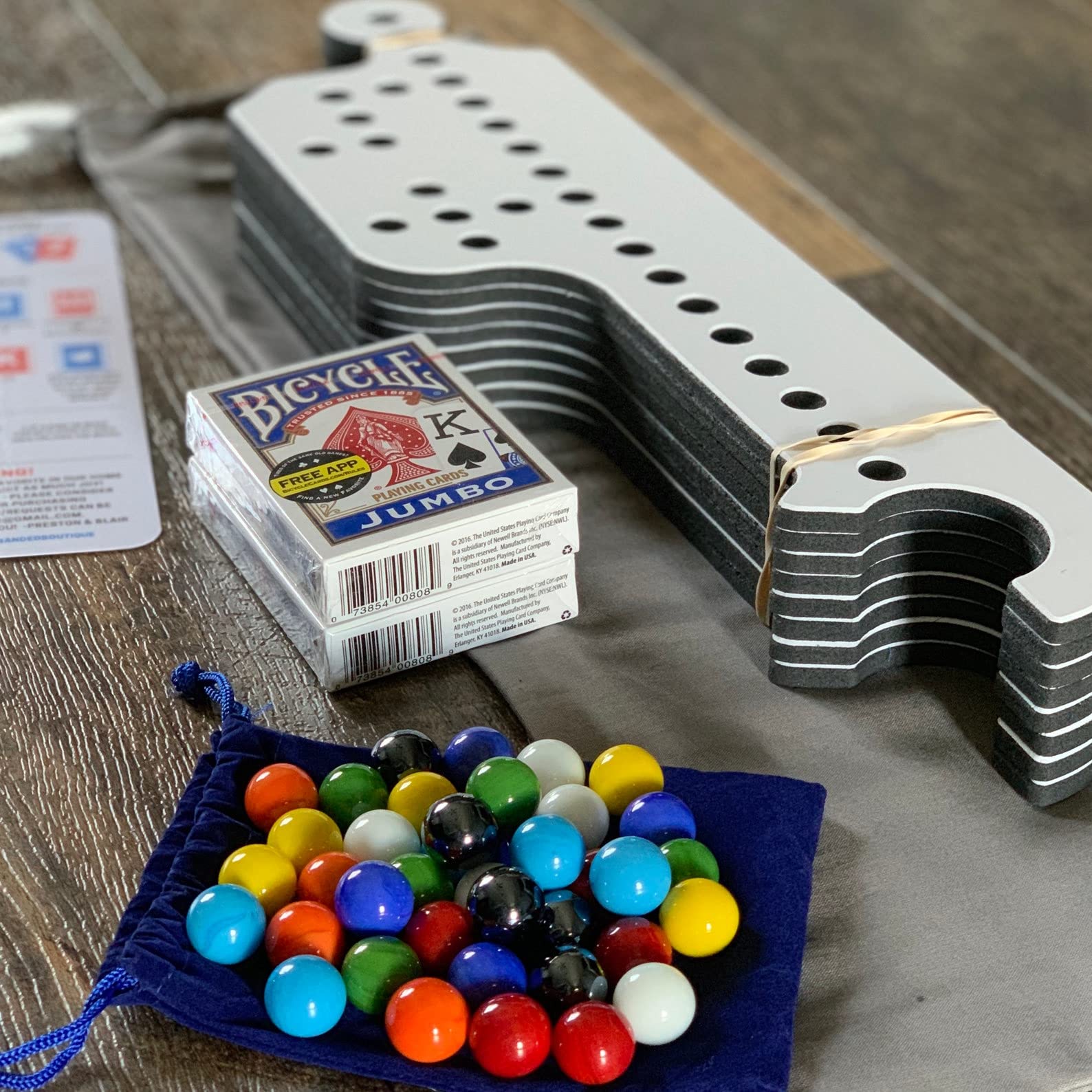 Jokers and Marbles Game Set for 8 Players - Classic Black & White Board - Perfect for Family Game Nights, Parties & Group Gatherings