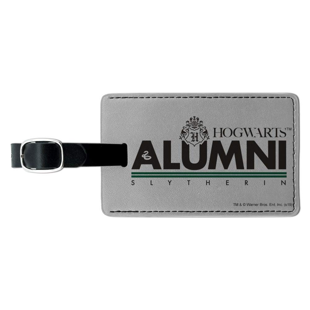 Harry Potter Slytherin Alumni Leather Luggage Tag - Rectangle Carry-On ID Tag for Suitcases, Backpacks & Travel Bags - Perfect for Harry Potter Fans & Travel Enthusiasts