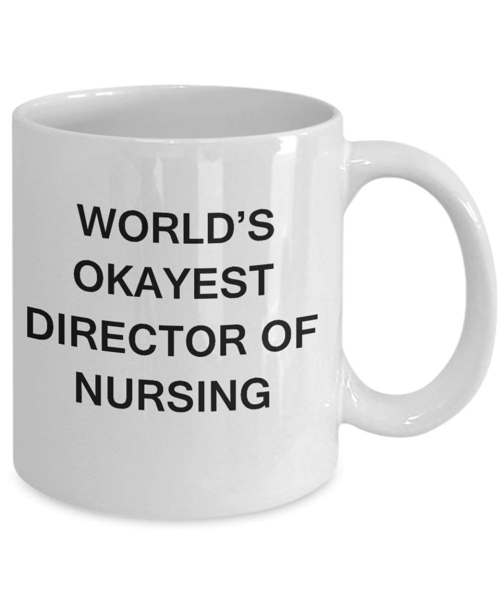 Funny Director of Nursing Gifts - World's Okayest Director of Finance Mug - 11oz White Ceramic Coffee Cup for Birthday & Office Humor - Perfect Nurse Appreciation Gift for Coworkers & Bosses