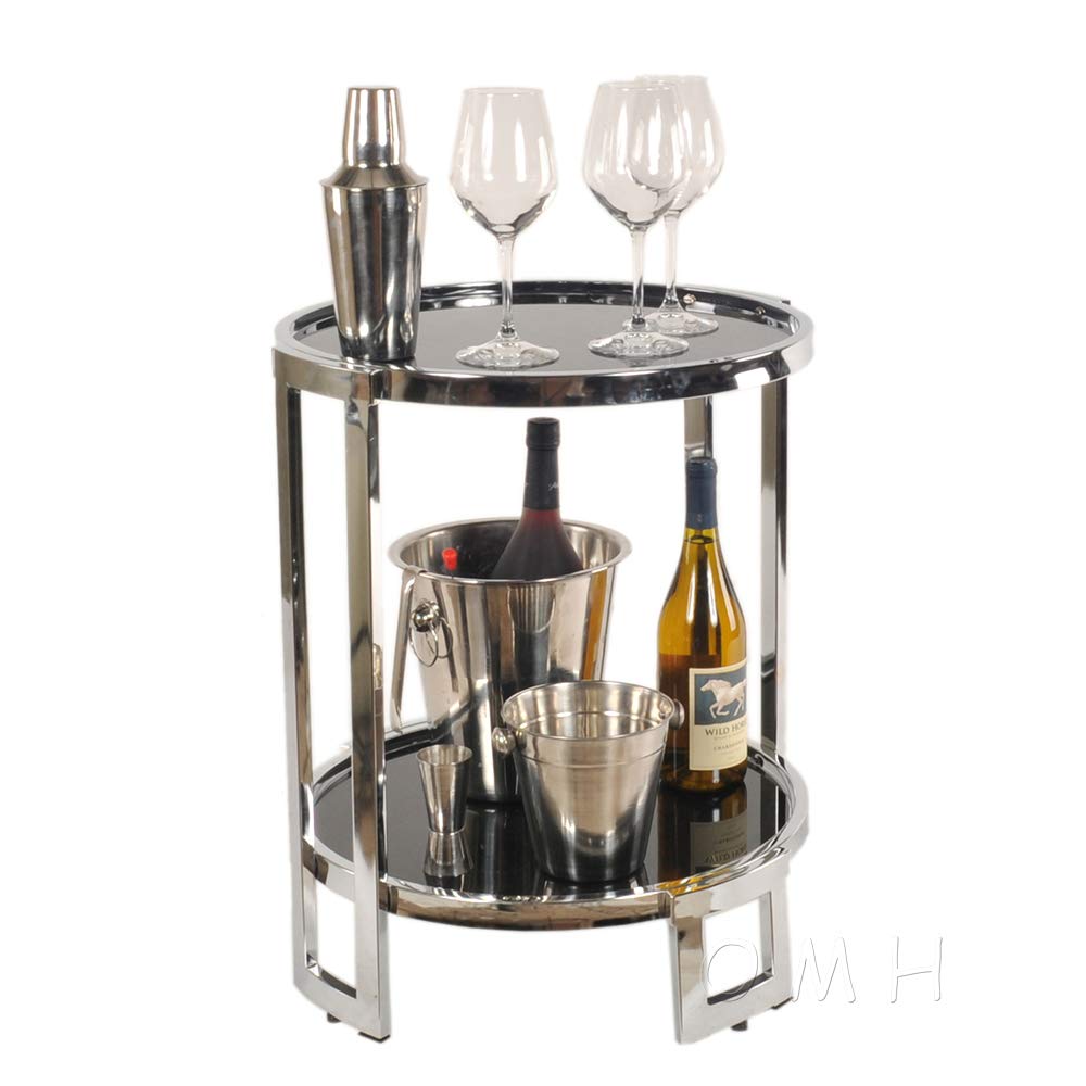 Round End Table with Chrome Finish - Modern Side Table for Living Room, Bedroom, or Office - Perfect for Small Spaces and Home Decor